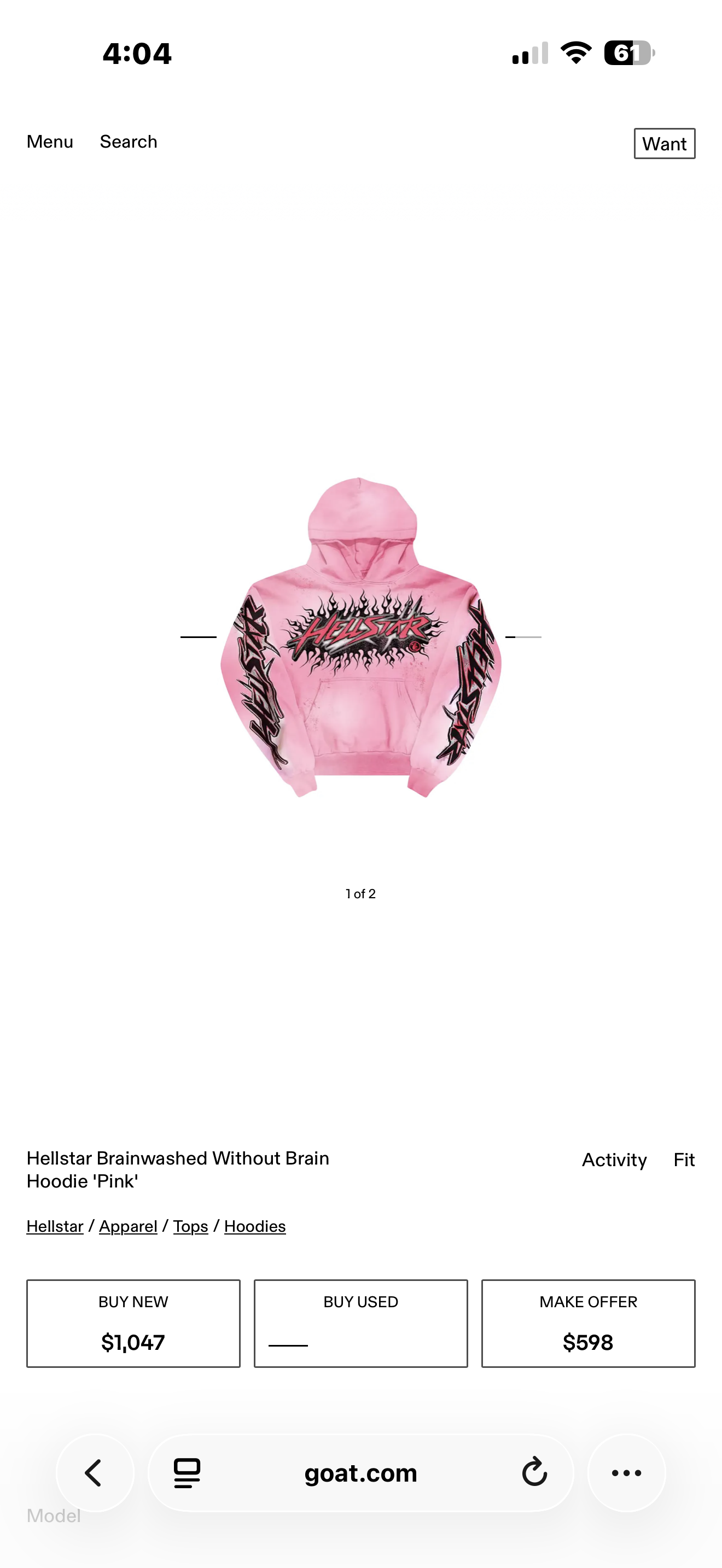Hellstar Brainwashed Without Brain Hoodie 'Pink'