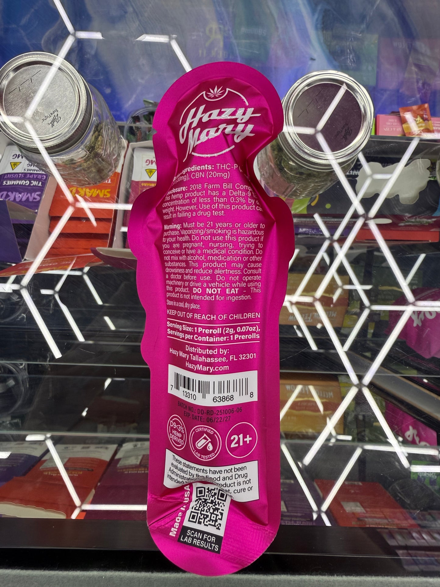Hazy Mary Diamond Donut Preroll Diamond coated tip Hybrid Rainbow Dust 2G